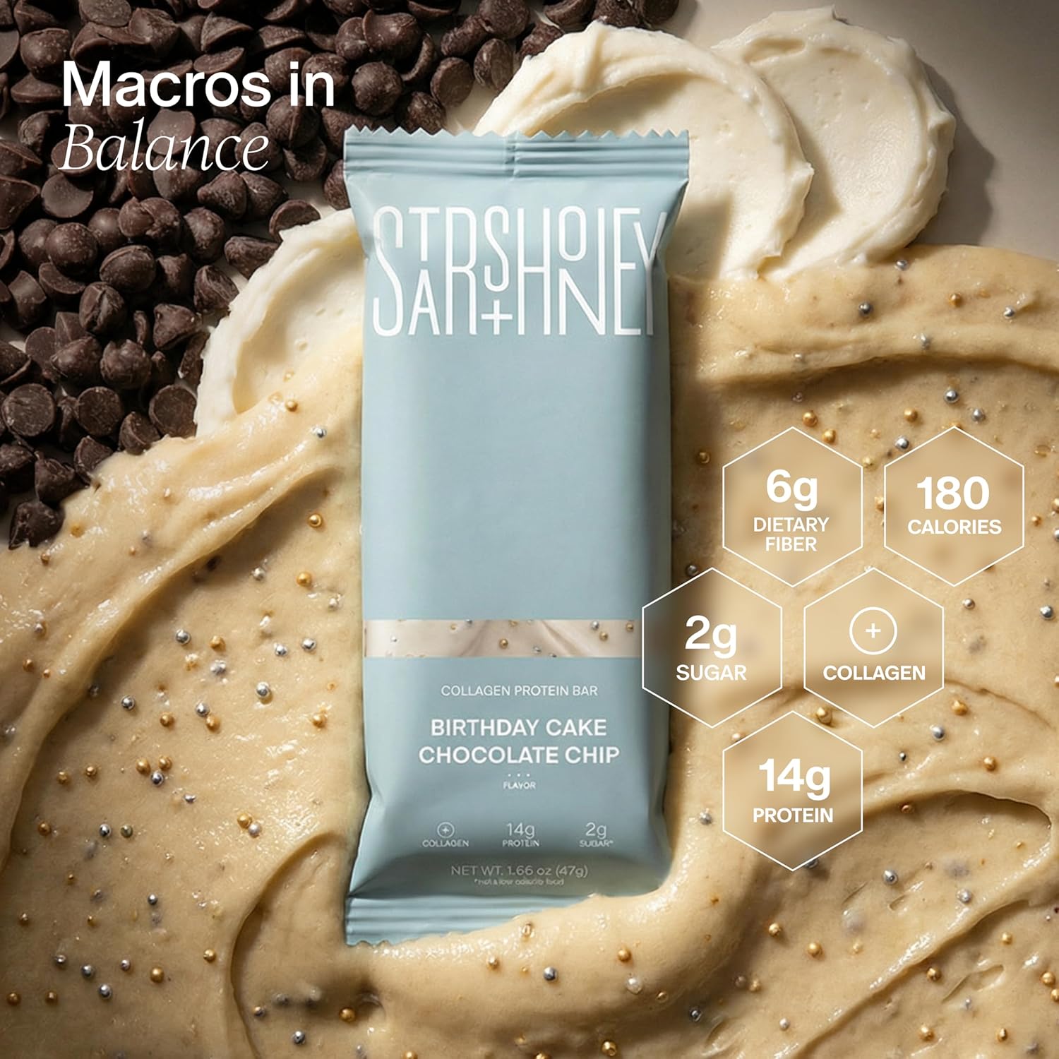 Stars and Honey Protein Bar - Birthday Cake Chocolate Chip - Nashua Nutrition
