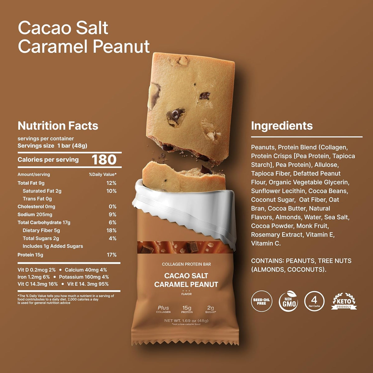 Stars and Honey Protein Bar - Cacao Salt Caramel Peanut - Nashua Nutrition
