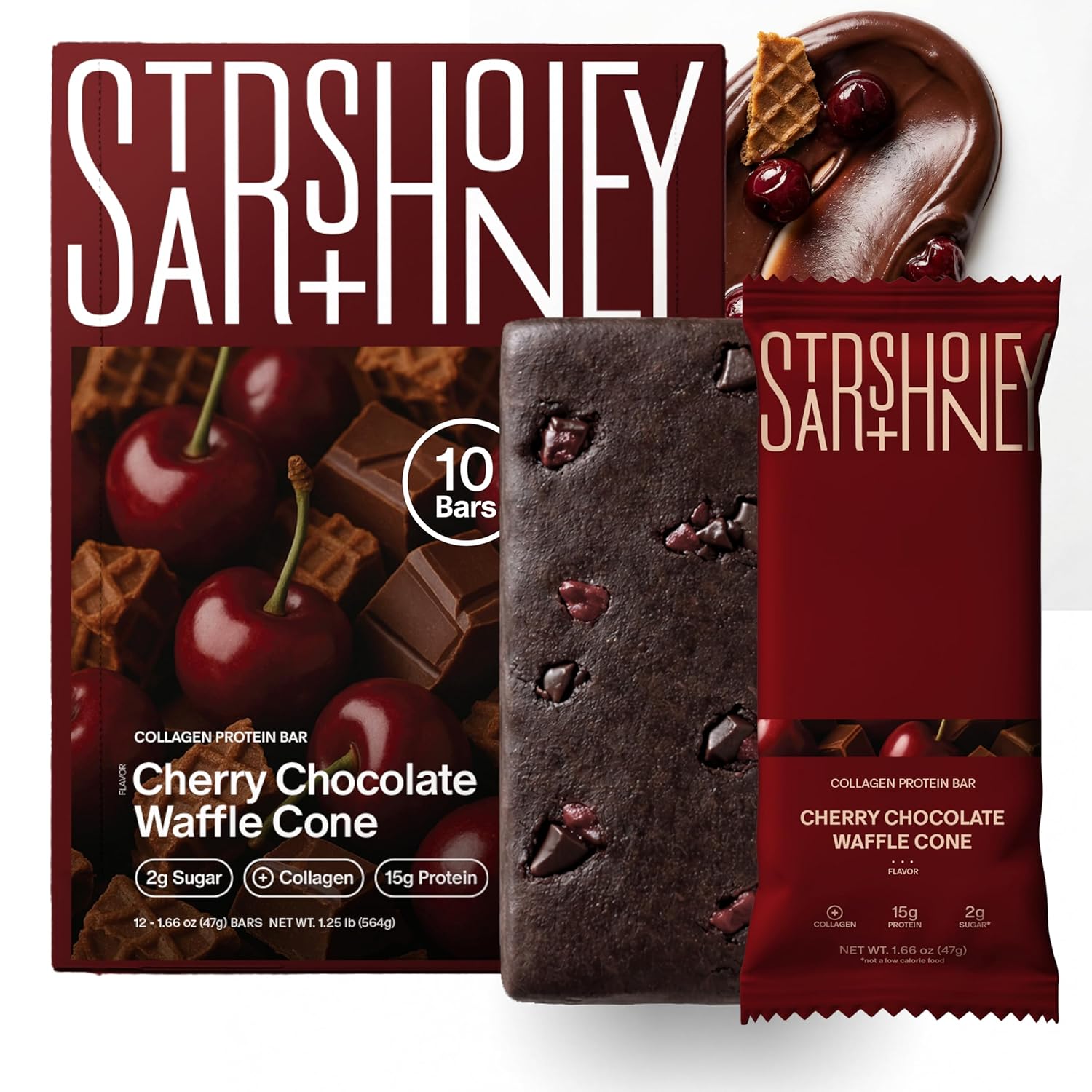 Stars and Honey Protein Bar - Cherry Chocolate Waffle Cone - Nashua Nutrition