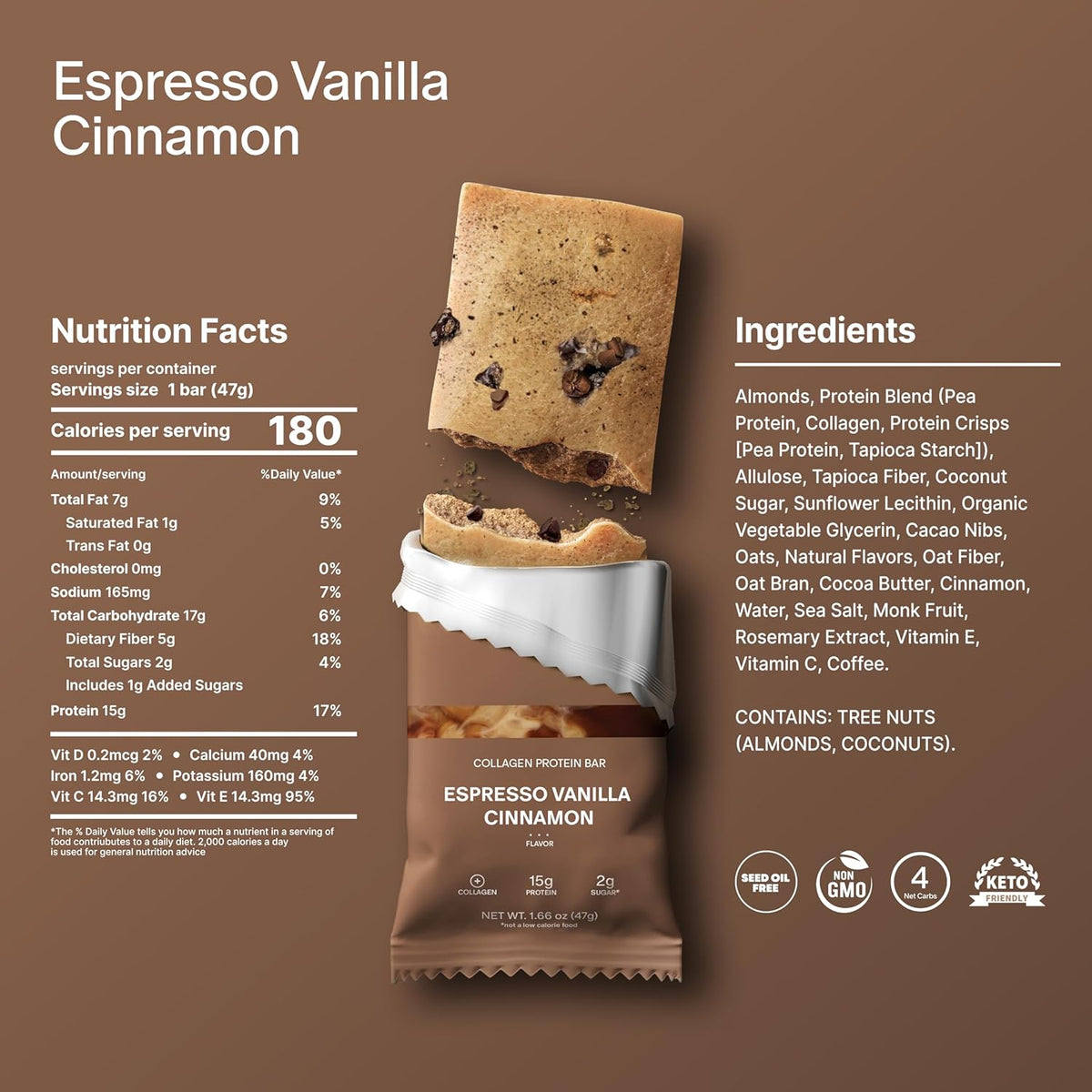 Stars and Honey Protein Bar - Espresso Vanilla Cinnamon - Nashua Nutrition