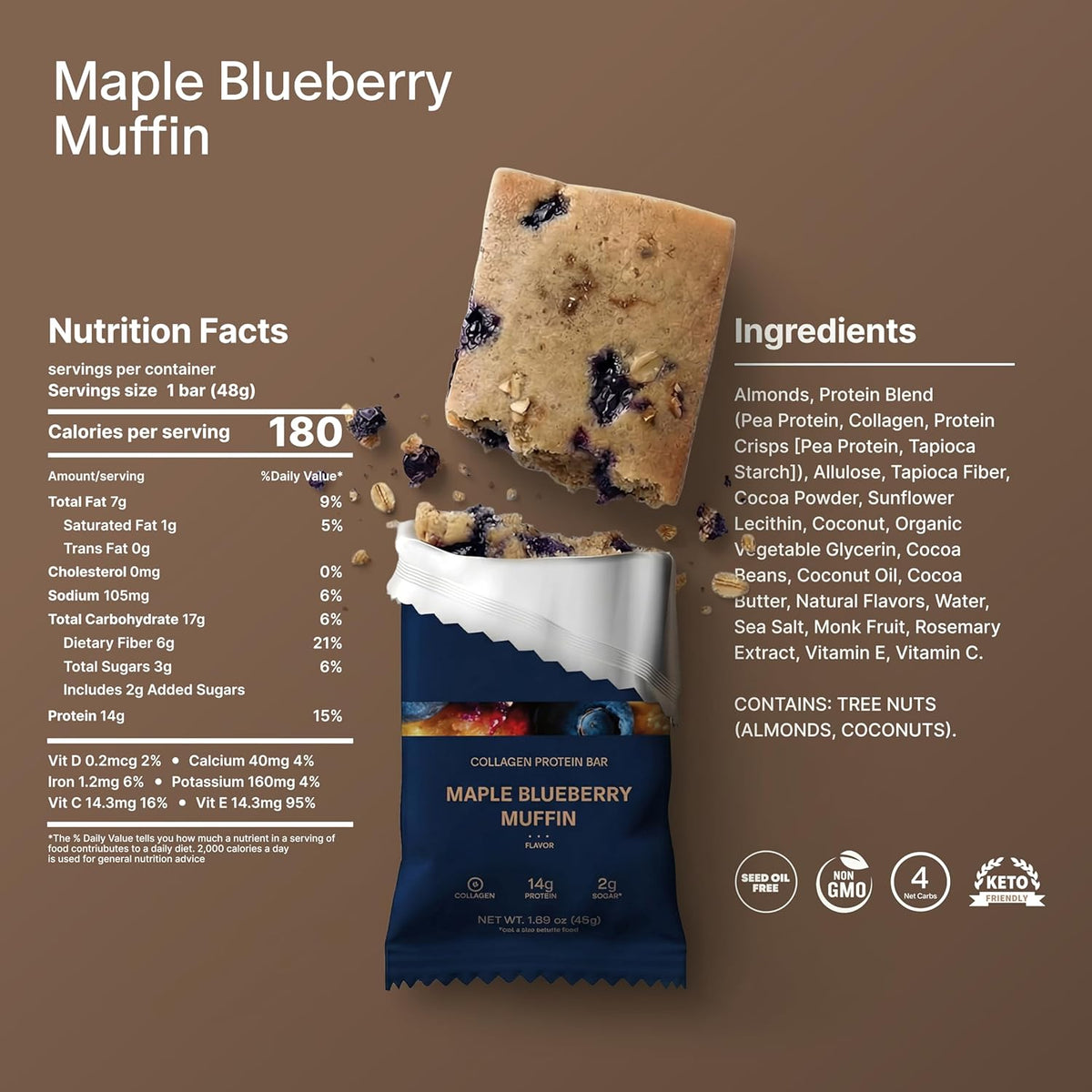 Stars and Honey Protein Bar - Maple Blueberry Muffin - Nashua Nutrition