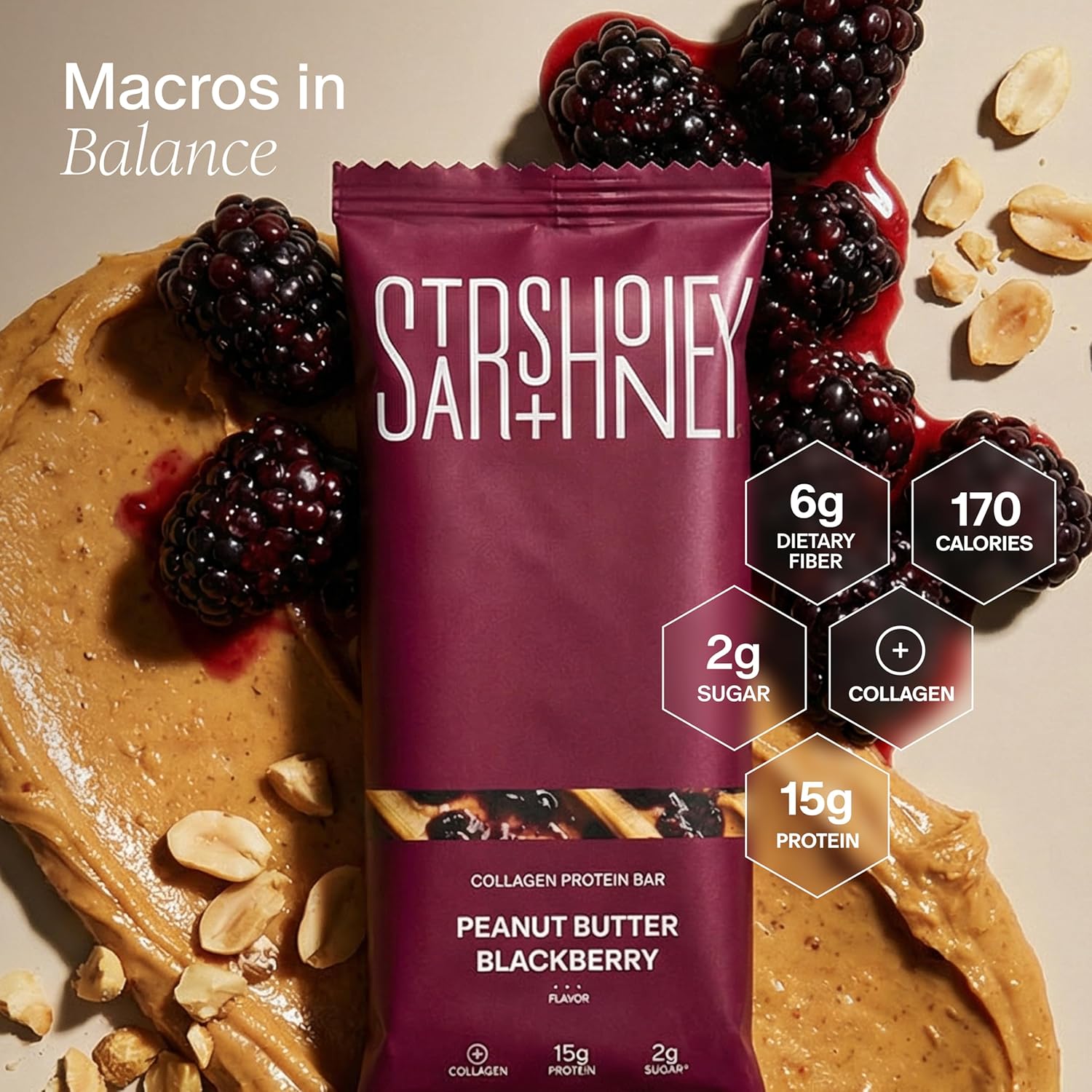 Stars and Honey Protein Bar - Peanut Butter Blackberry - Nashua Nutrition