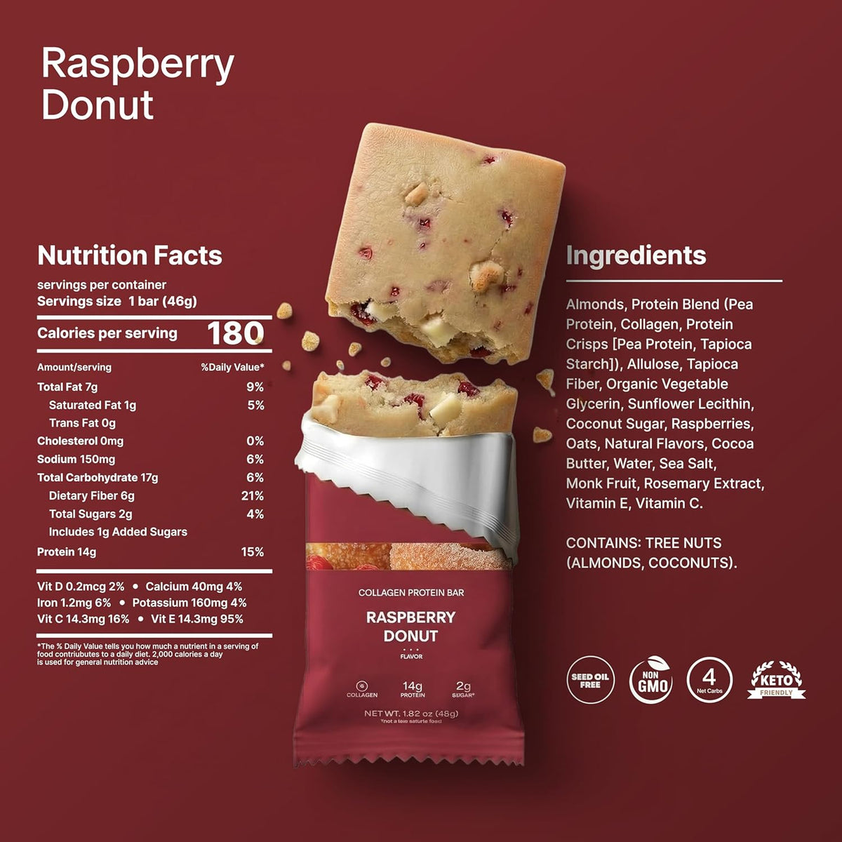 Stars and Honey Protein Bar - Raspberry Donut - Nashua Nutrition