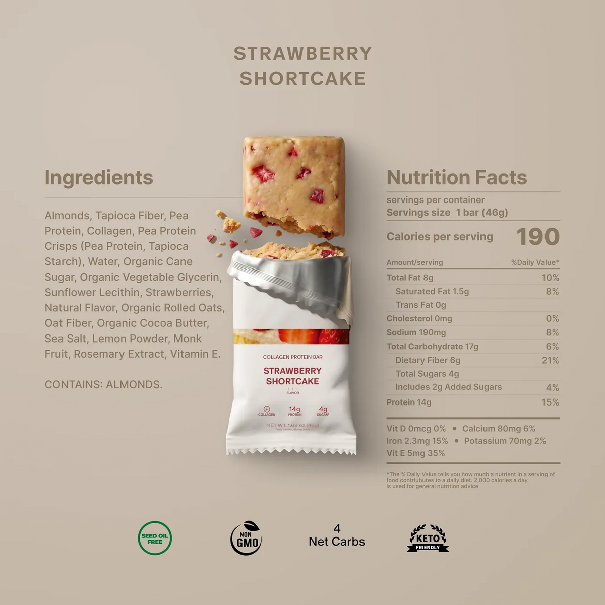 Stars and Honey Protein Bar - Strawberry Shortcake - Nashua Nutrition