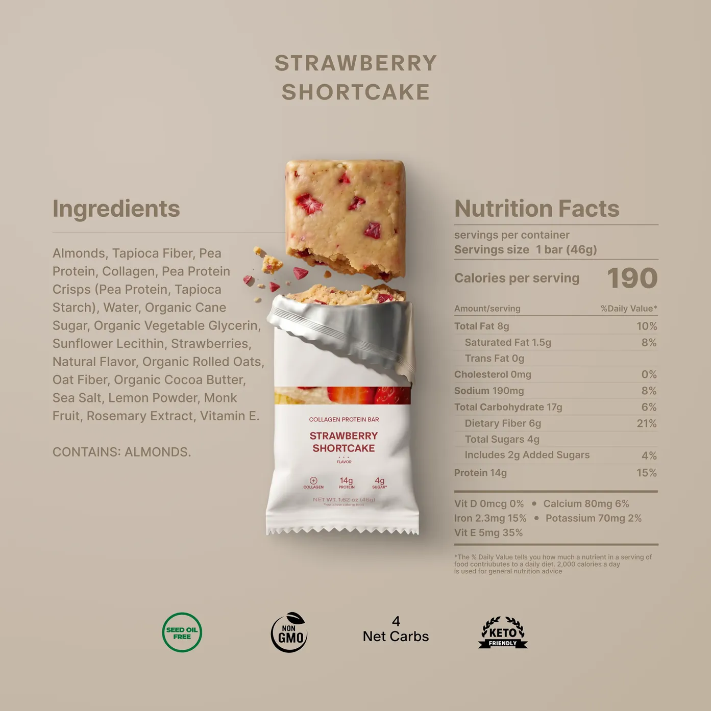 Stars and Honey Protein Bar - Strawberry Shortcake - Nashua Nutrition