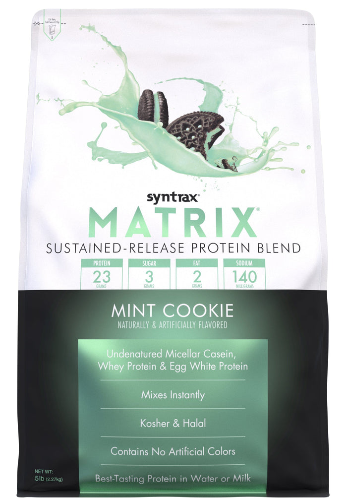 Syntrax - Matrix 5.0 Protein Powder - Mint Cookie - 5lb Bag