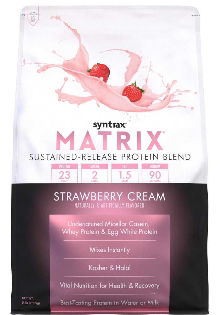 Syntrax - Matrix 5.0 Protein Powder - Strawberry Cream - 5lb Bag