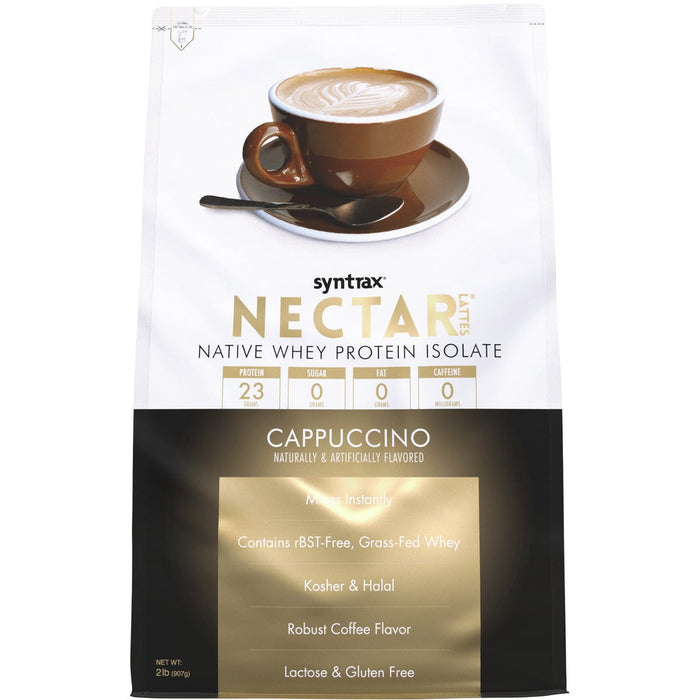 Syntrax - Nectar Lattes Protein Powder - Cappuccino - 32 Serving Bag