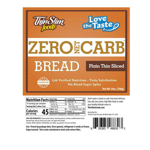 ThinSlim Foods - Love-The-Taste Bread - Plain Thin Sliced - 14 Servings - 2 Slices Per Serving - Breakfast Items - Nashua Nutrition