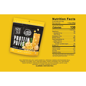 Twin Peaks Ingredients - Protein Puffs - Garlic Parmesan - 2 Serving Bag - Snacks & Desserts - Nashua Nutrition
