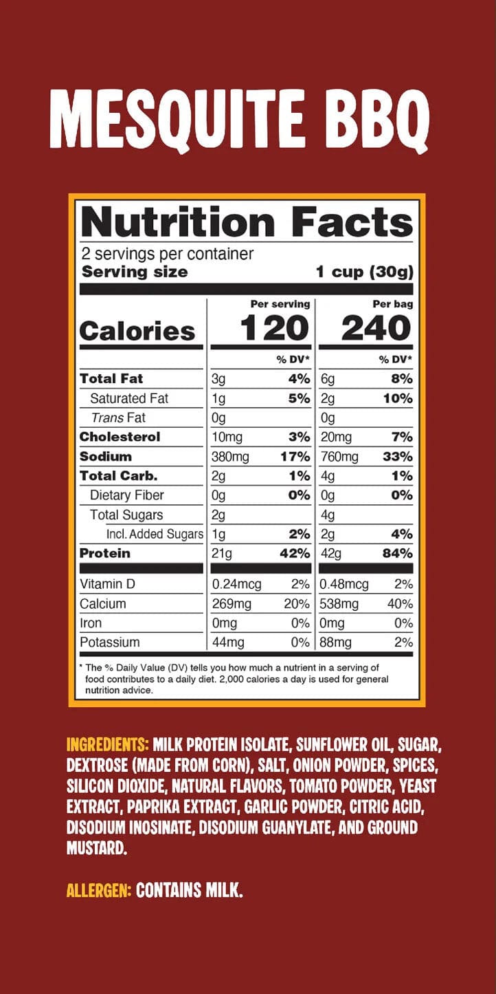 Twin Peaks Ingredients - Protein Puffs - Mesquite Barbecue - 2 Serving Bag - Nashua Nutrition