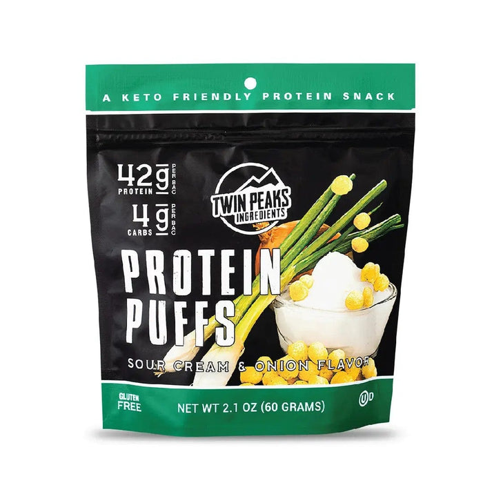 Twin Peaks Ingredients - Protein Puffs - Sour Cream & Onion - 2 Serving Bag