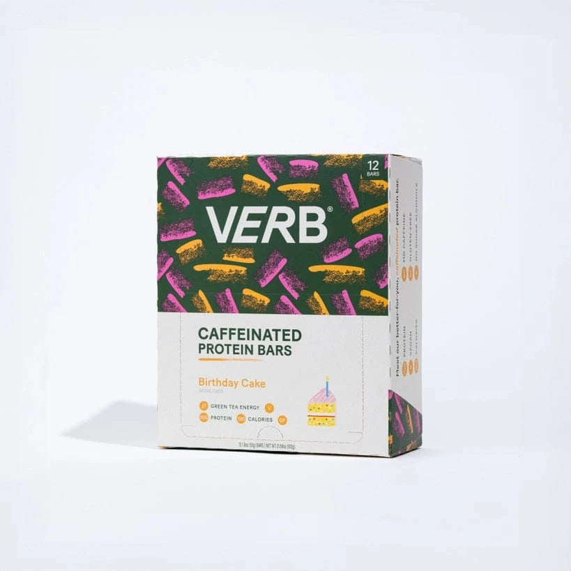 Verb - Caffeinated Protein Bar - Birthday Cake (12 Servings) - Nashua Nutrition