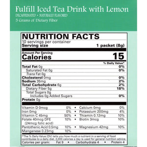Weight Loss Systems Fiber Drink - Iced Tea with Lemon - 10/Box - Fiber Items - Nashua Nutrition