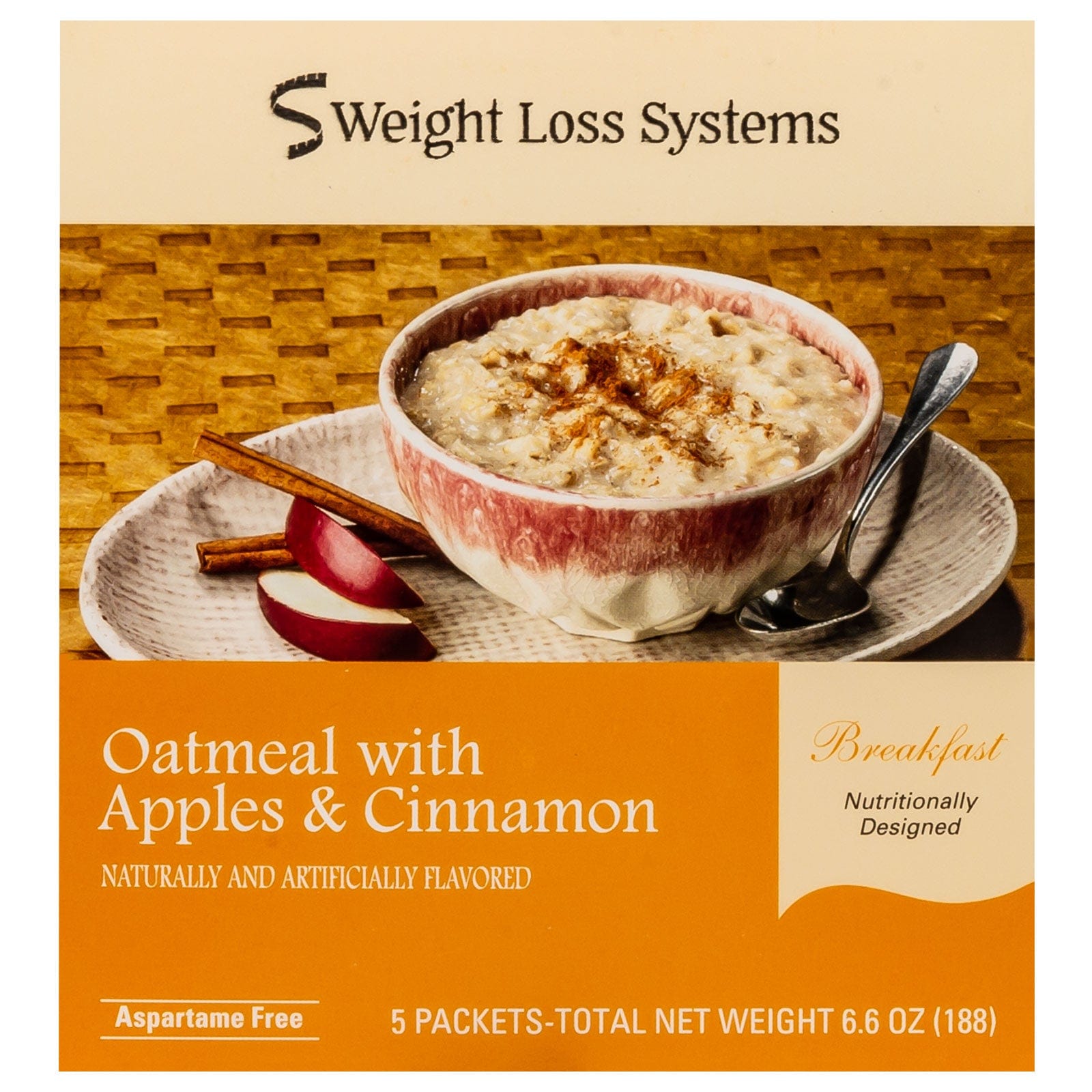 Weight Loss Systems Oatmeal - Apples & Cinnamon - 5/Box - Breakfast Items - Nashua Nutrition