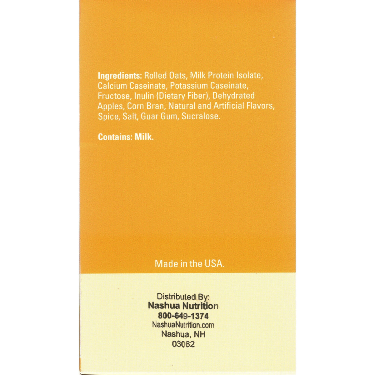 Weight Loss Systems Oatmeal - Apples & Cinnamon - 5/Box - Breakfast Items - Nashua Nutrition