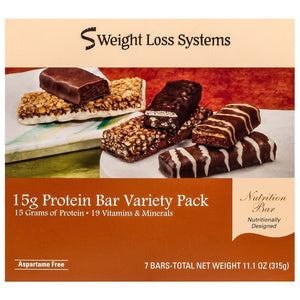 Weight Loss Systems Protein Bars - 15g Variety Pack, 7 Bars/Box - Protein Bars - Nashua Nutrition