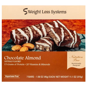 Weight Loss Systems Protein Bars - Chocolate Almond, 7 Bars/Box - Protein Bars - Nashua Nutrition