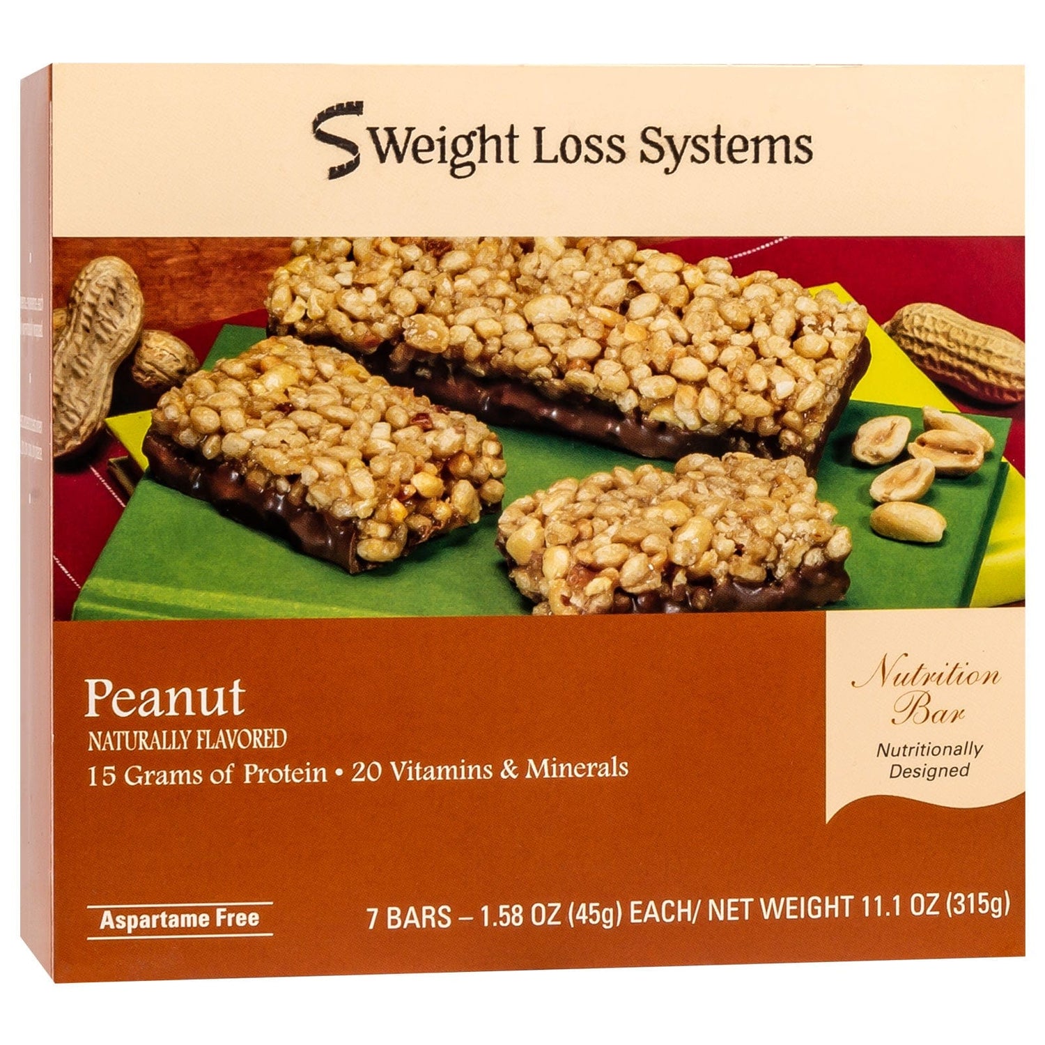 Weight Loss Systems Protein Bars - Peanut, 7 Bars/Box - Protein Bars - Nashua Nutrition