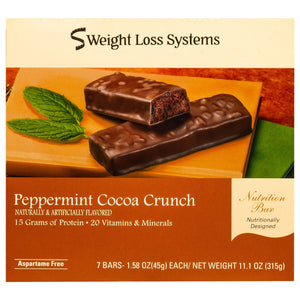 Weight Loss Systems Protein Bars - Peppermint Cocoa Crunch, 7 Bars/Box - Protein Bars - Nashua Nutrition