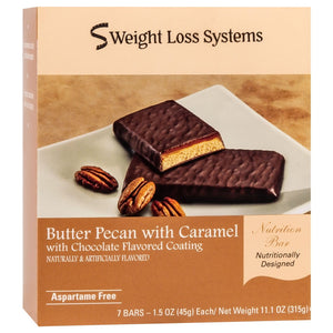 Weight Loss Systems Protein Snack Bars - Butter Pecan with Caramel, 7 Bars/Box - Protein Bars - Nashua Nutrition