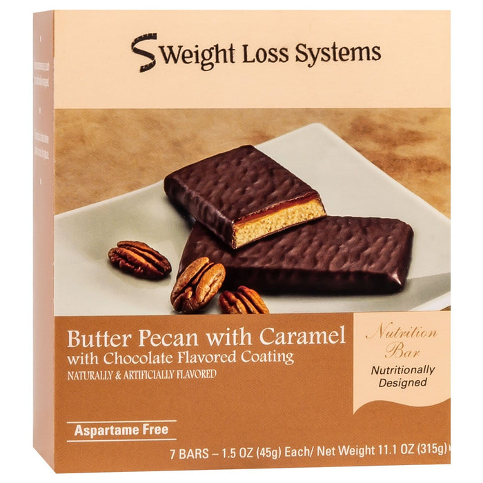Weight Loss Systems Protein Snack Bars - Butter Pecan with Caramel, 7 Bars/Box