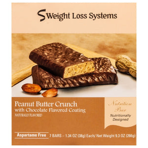 Weight Loss Systems Protein Snack Bars - Peanut Butter Crunch, 7 Bars/Box - Protein Bars - Nashua Nutrition