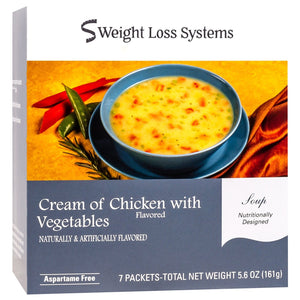 Weight Loss Systems Protein Soup - Cream of Chicken with Vegetables - 7/Box - Hot Soups - Nashua Nutrition