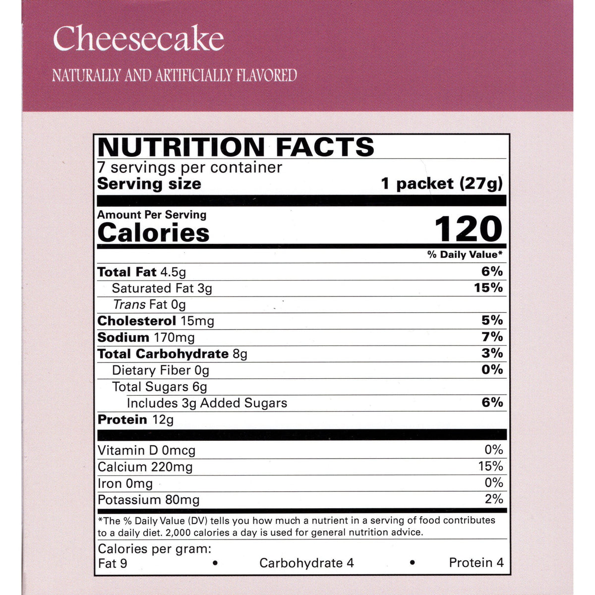 Weight Loss Systems Pudding - Cheesecake - 7/Box - Shake & Puddings - Nashua Nutrition