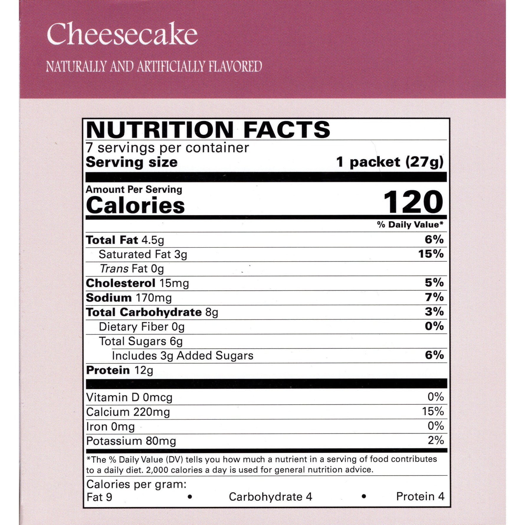 Weight Loss Systems Pudding - Cheesecake - 7/Box - Shake & Puddings - Nashua Nutrition