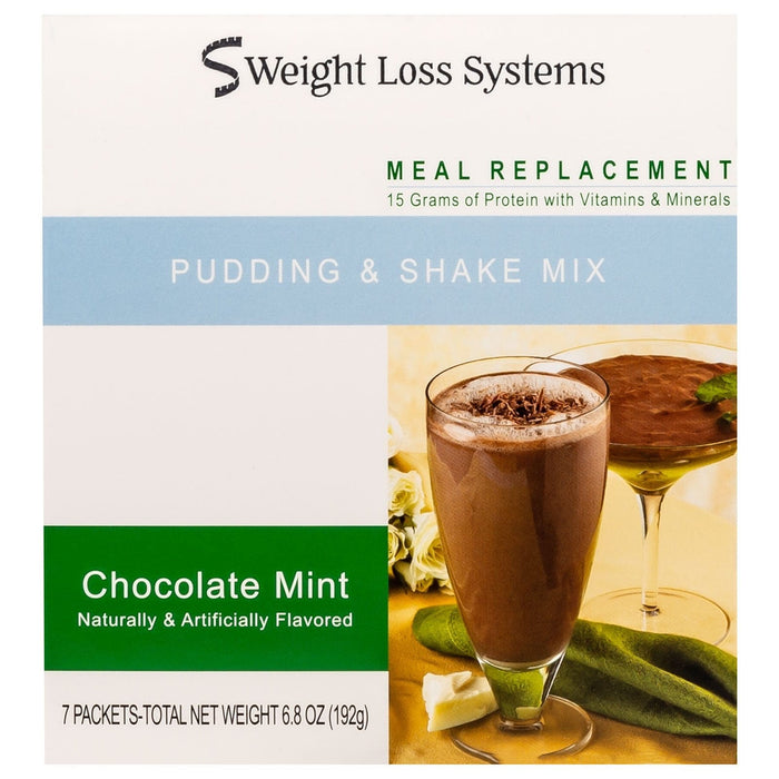 Weight Loss Systems Pudding & Shake - Chocolate Mint - 7/Box