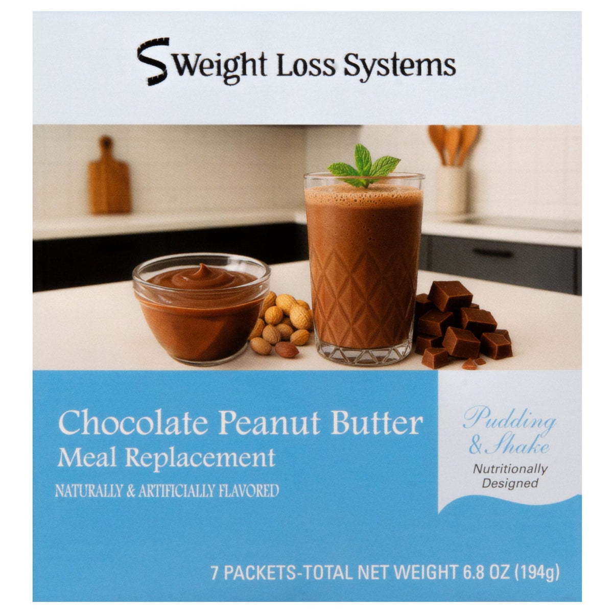 Weight Loss Systems Pudding & Shake | Chocolate Peanut Butter | Box of 7 - Nashua Nutrition