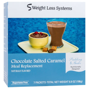 Weight Loss Systems Pudding & Shake - Chocolate Salted Caramel - Aspartame Free - 7/Box - Shake & Puddings - Nashua Nutrition