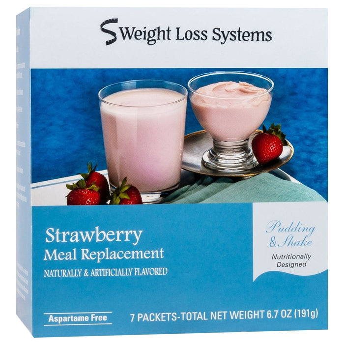 Weight Loss Systems Pudding & Shake - Strawberry - Aspartame Free - 7/Box
