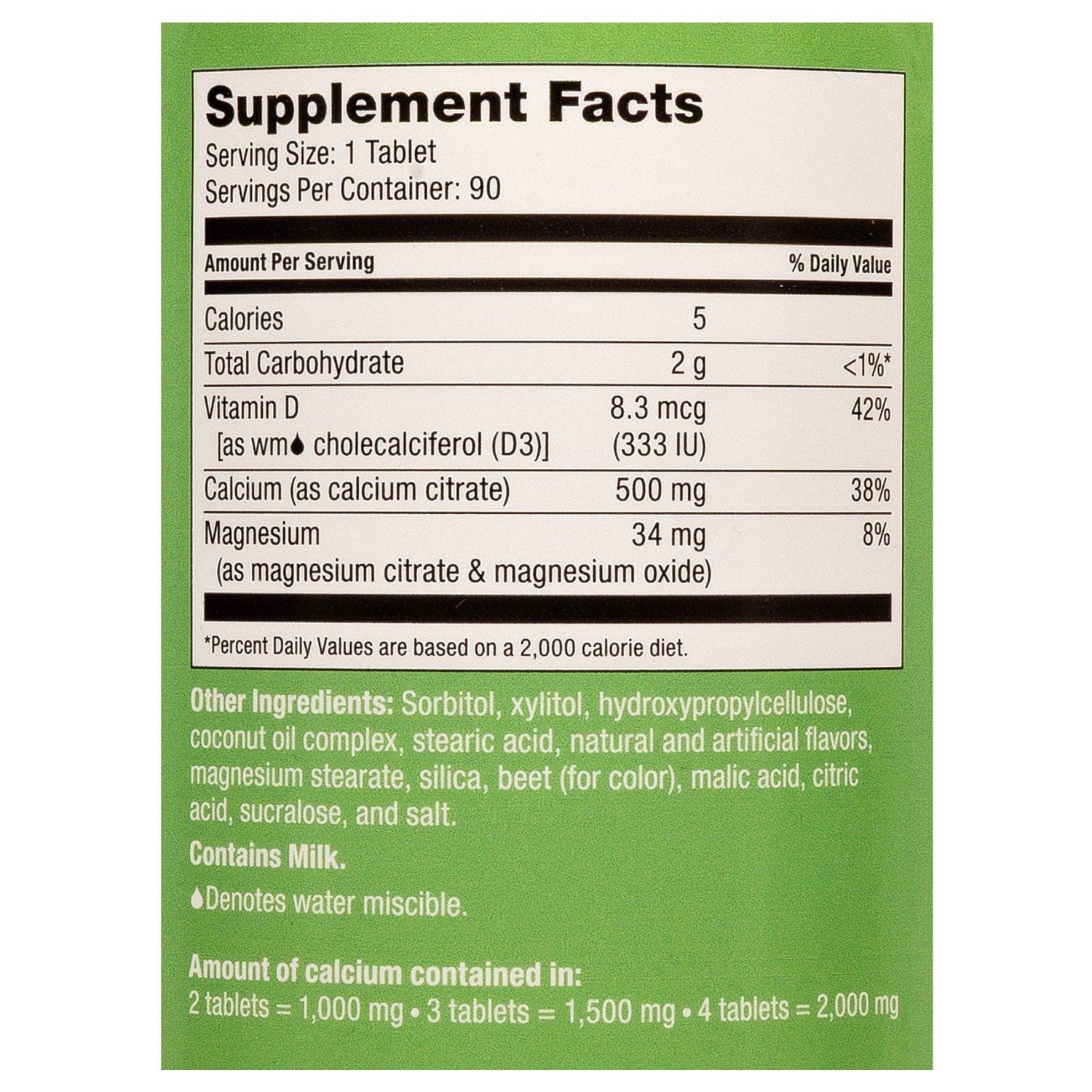 zDiscontinued: Celebrate Vitamins - Calcium PLUS 500 - Chewable - Mixed Fruit - 90 Tablets - Nashua Nutrition